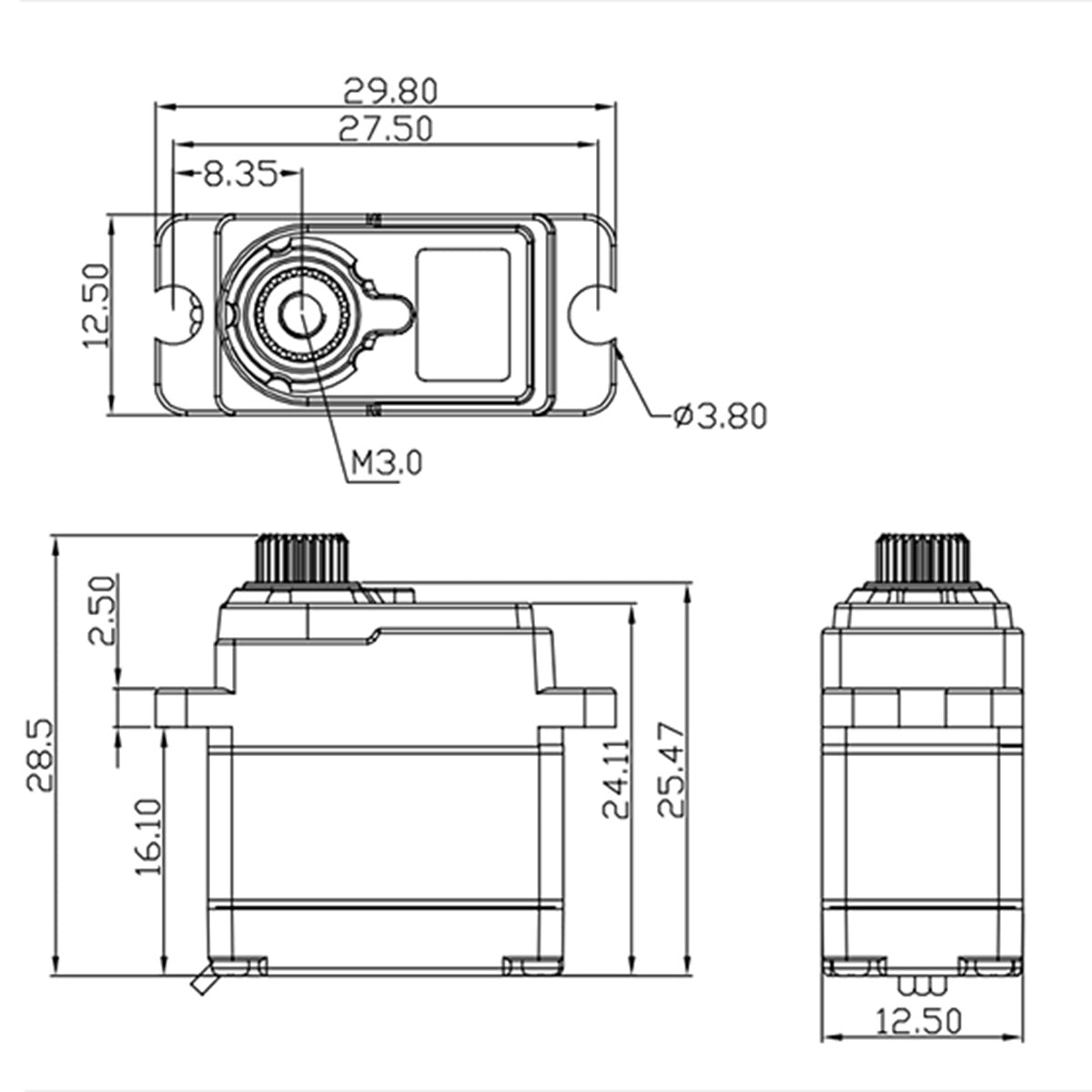 HV DC Waterproof Servo, .10sec / 38.9oz @ 7.4V