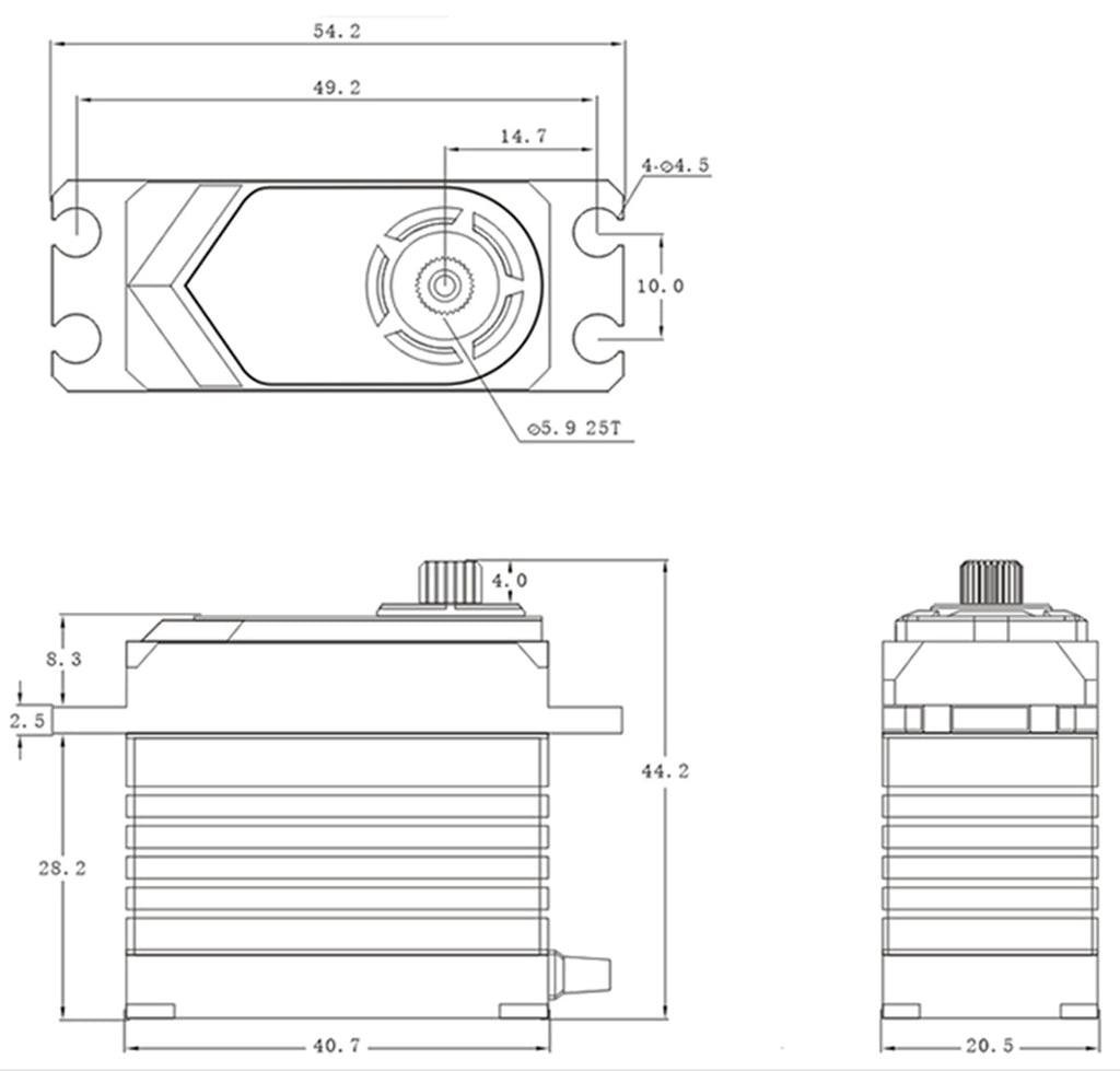 HV Coreless Digital Servo, .13sec / 625.0oz @ 8.4V