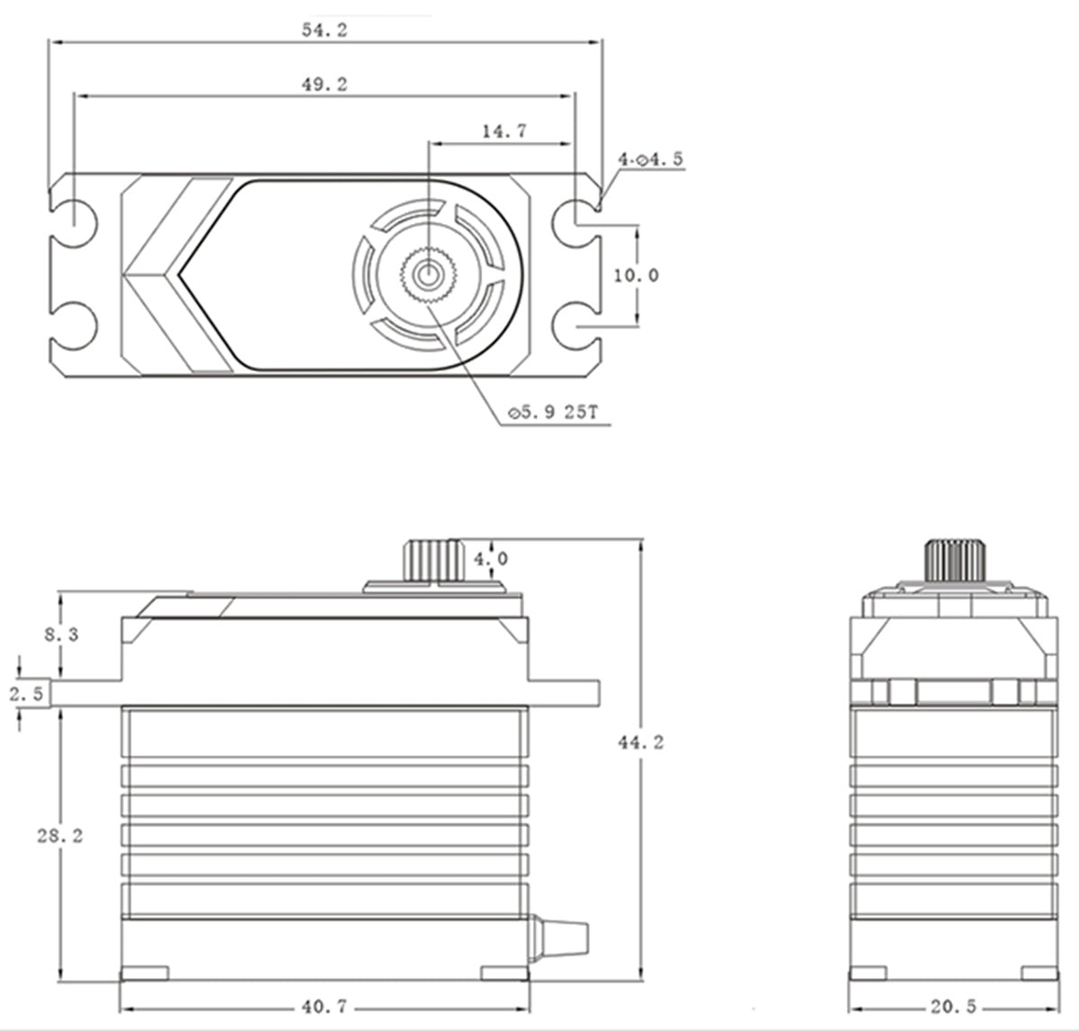 HV Coreless Digital Servo, .13sec / 625.0oz @ 8.4V