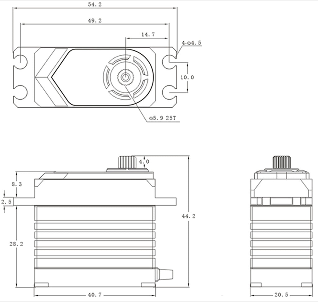 HV Coreless Digital Servo, .19sec / 763.8oz @ 8.4V