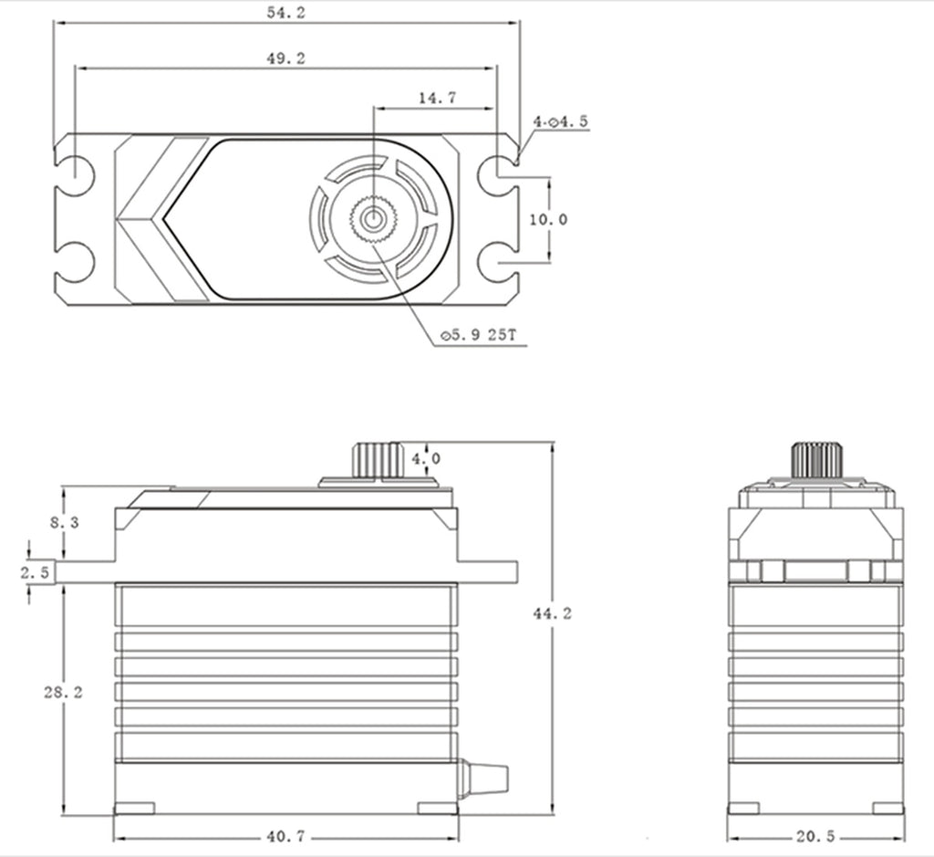 HV Brushless Digital Servo, .12sec / 972.1oz @ 8.4V