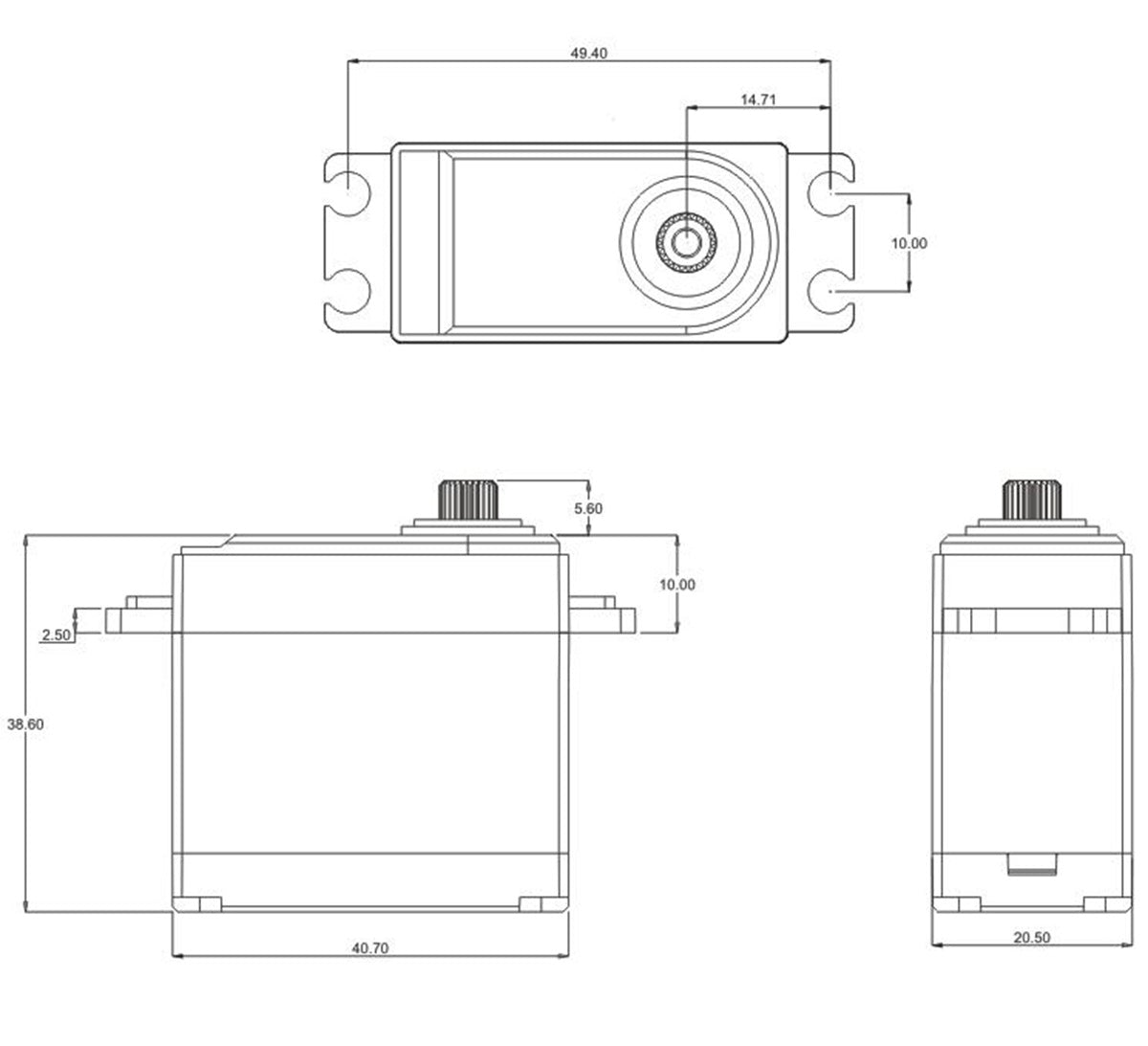 HV DC Digital Waterproof Servo .14sec / 247.2oz @ 7.4V