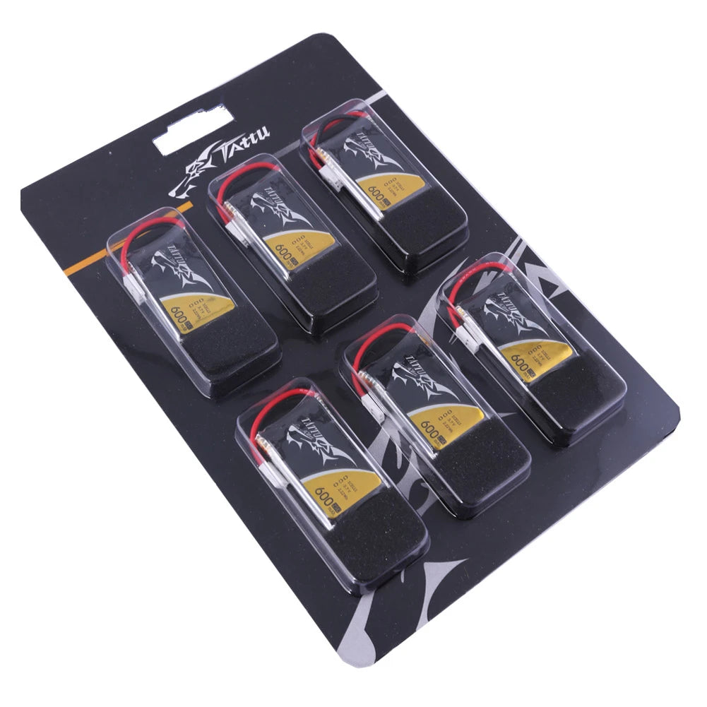 Tattu 600mAh 1S 25C 3.7V Lipo Battery | Molex Plug | FPV Classic (6pcs)