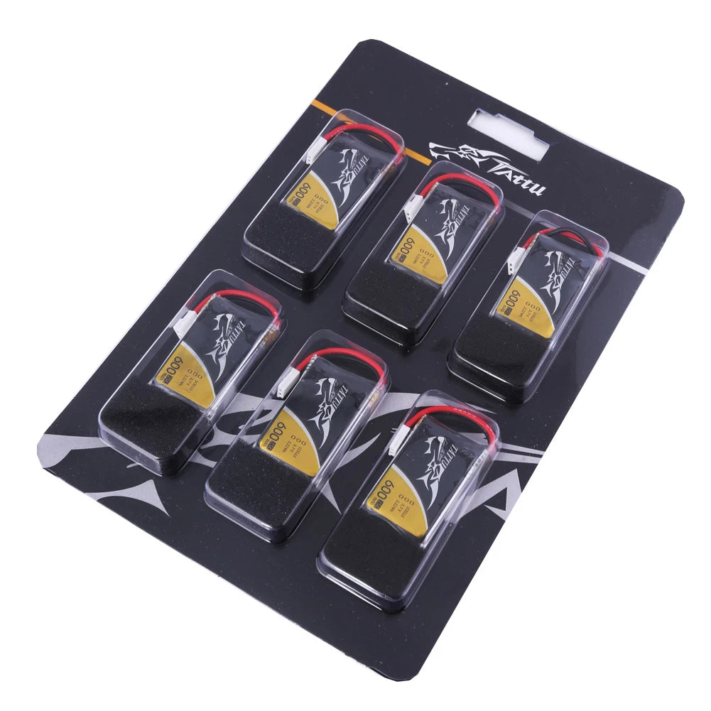 Tattu 600mAh 1S 25C 3.7V Lipo Battery | Molex Plug | FPV Classic (6pcs)