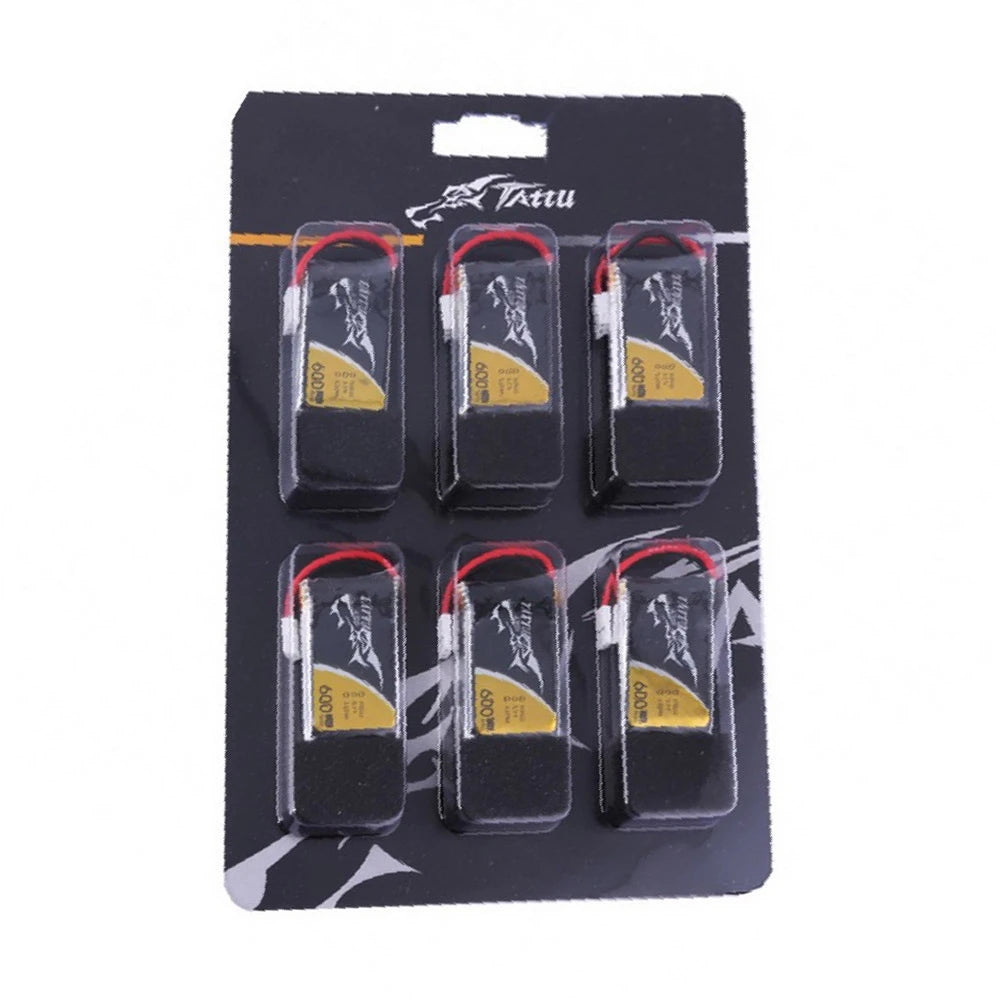 Tattu 600mAh 1S 25C 3.7V Lipo Battery | Molex Plug | FPV Classic (6pcs)