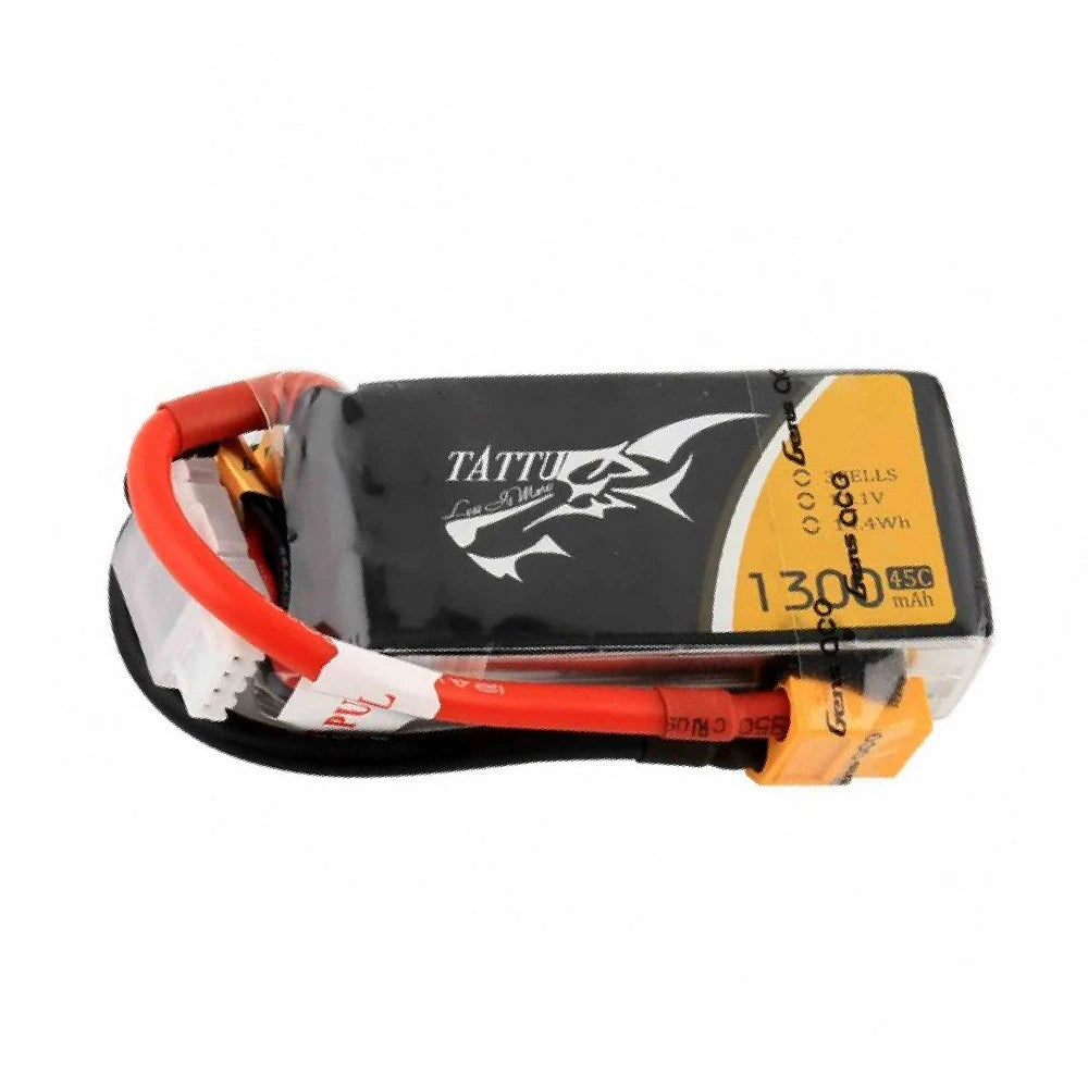 Tattu 1300mAh 3S 45C 11.1V Lipo Battery | XT60 Plug | FPV Classic
