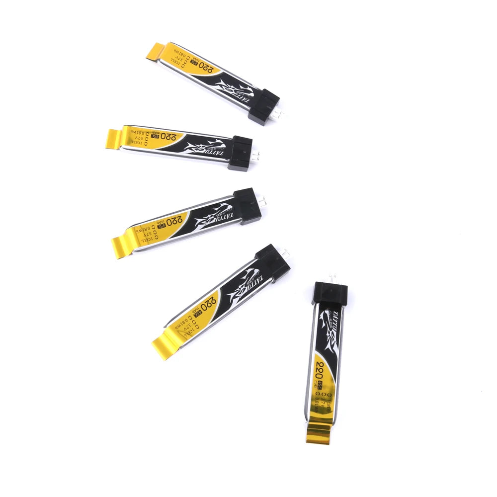 Tattu 220mAh 1S 45C 3.7V Lipo Battery | JST-PHR 2.0 Plug | FPV Classic (5pcs)