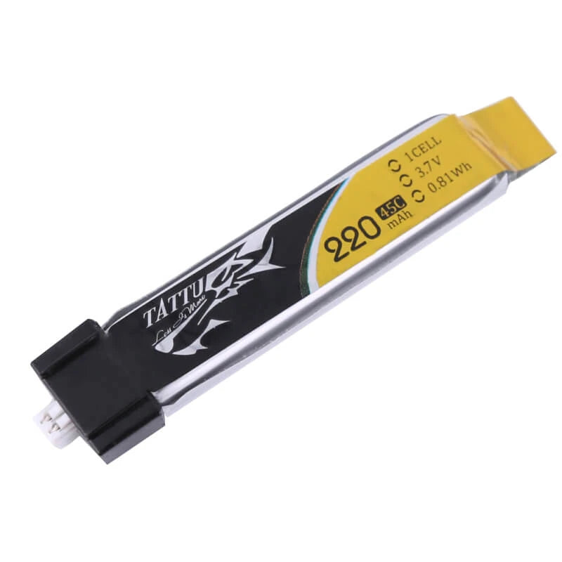 Tattu 220mAh 1S 45C 3.7V Lipo Battery | JST-PHR 2.0 Plug | FPV Classic (5pcs)