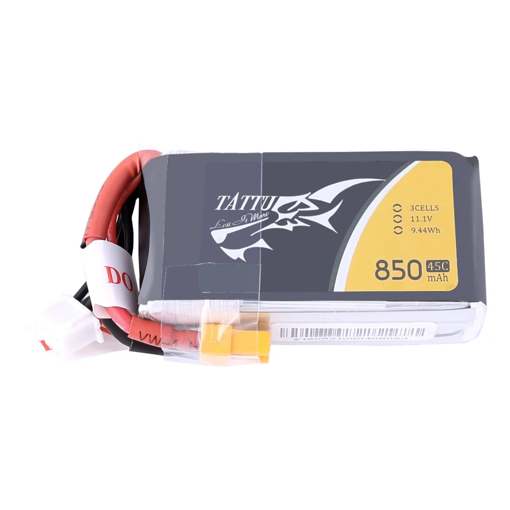Tattu 850mAh 3S 45C 11.1V Lipo Battery | XT30 Plug | FPV Classic