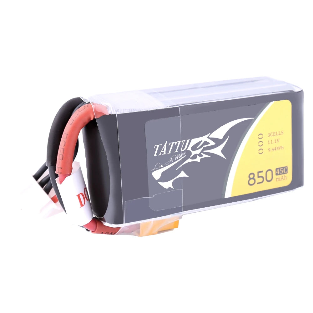 Tattu 850mAh 3S 45C 11.1V Lipo Battery | XT30 Plug | FPV Classic