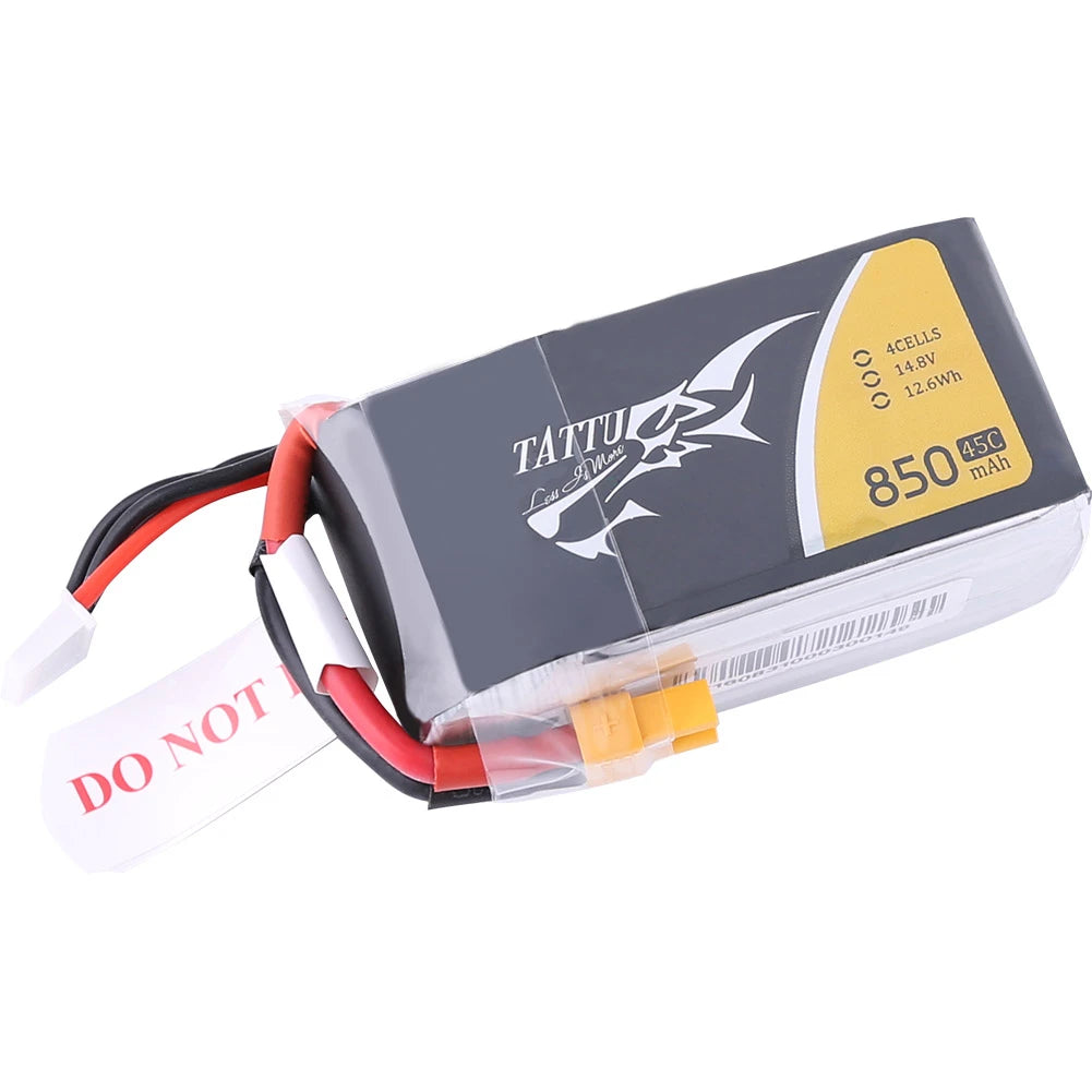 Tattu 850mAh 4S 45C 14.8V Lipo Battery | XT30 Plug | FPV Classic