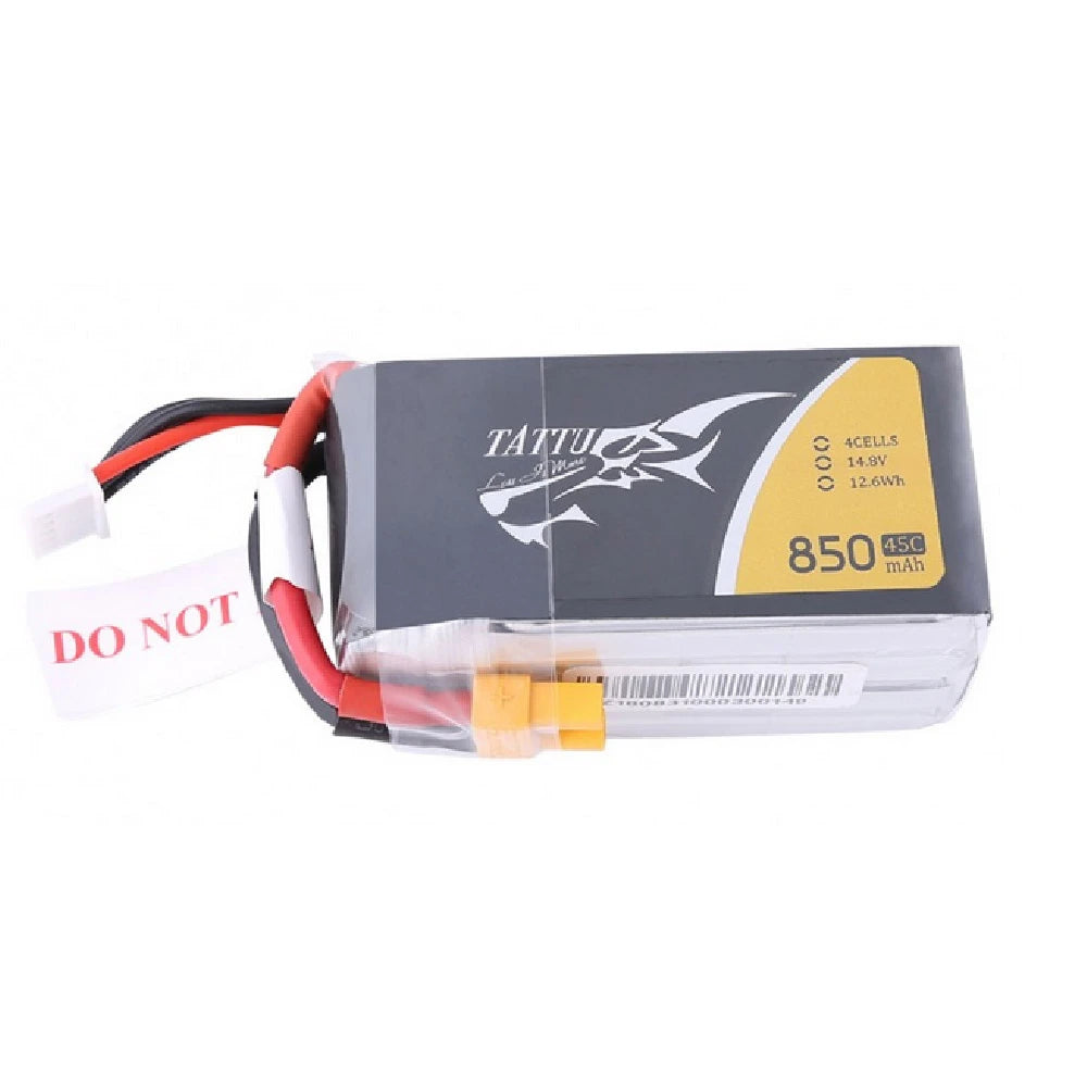 Tattu 850mAh 4S 45C 14.8V Lipo Battery | XT30 Plug | FPV Classic