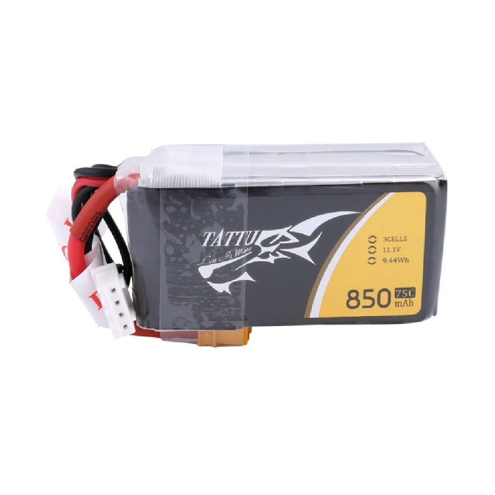 Tattu 850mAh 3S 75C 11.1V Lipo Battery | XT30 Plug | FPV Classic
