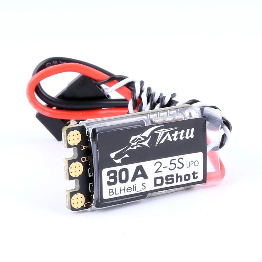 TATTU BLHeli_S 30 AMP ESC (2-5S, w/Dshot, No BEC) for FPV RC model (4pcs)
