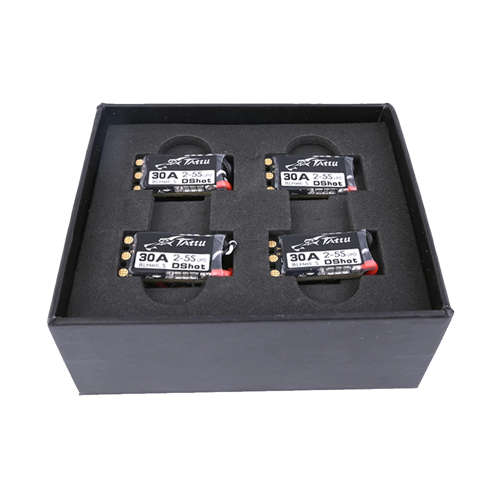 TATTU BLHeli_S 30 AMP ESC (2-5S, w/Dshot, No BEC) for FPV RC model (4pcs)
