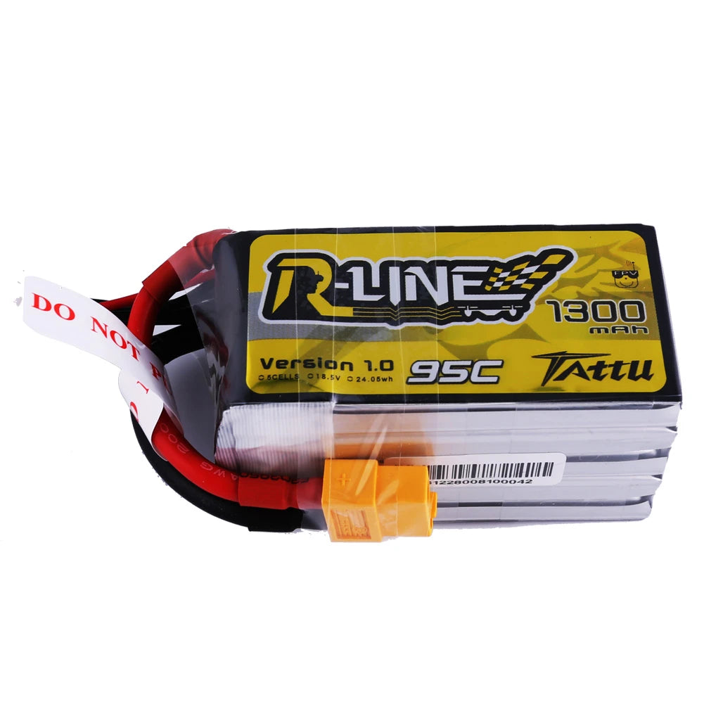 Tattu 1300mAh 5S 18.5V Lipo Battery | XT60 Plug | R-Line 1.0
