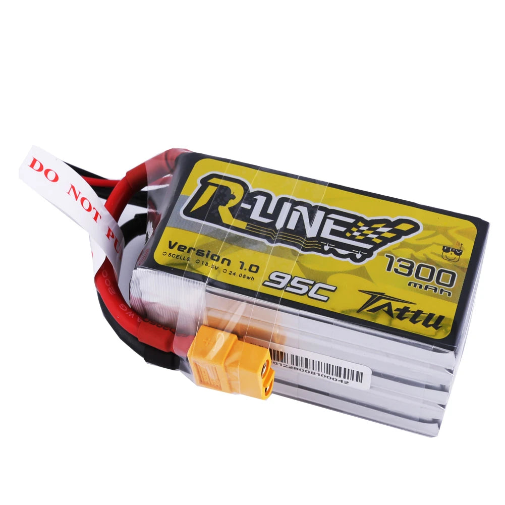 Tattu 1300mAh 5S 18.5V Lipo Battery | XT60 Plug | R-Line 1.0
