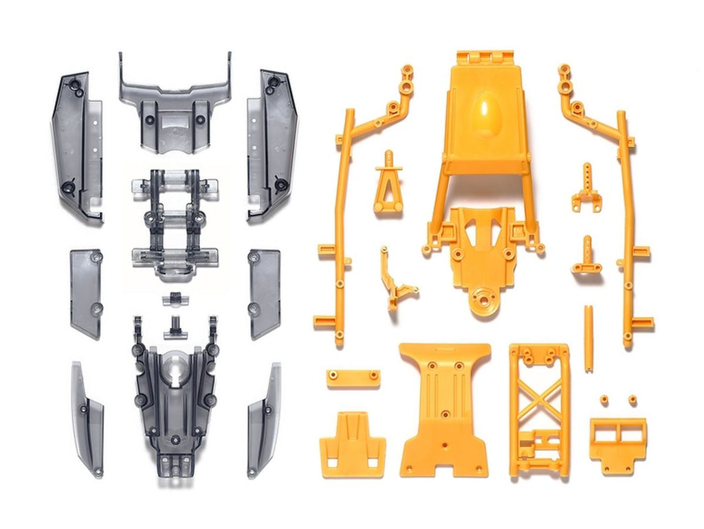 RC Body Set DT-04, Clear Smoke / Camel Yellow