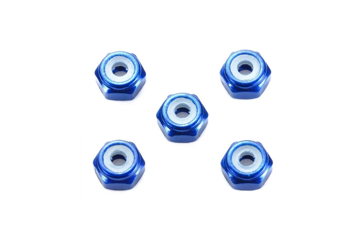 2mm Aluminum Lock Nut, Dark Blue, 5pcs