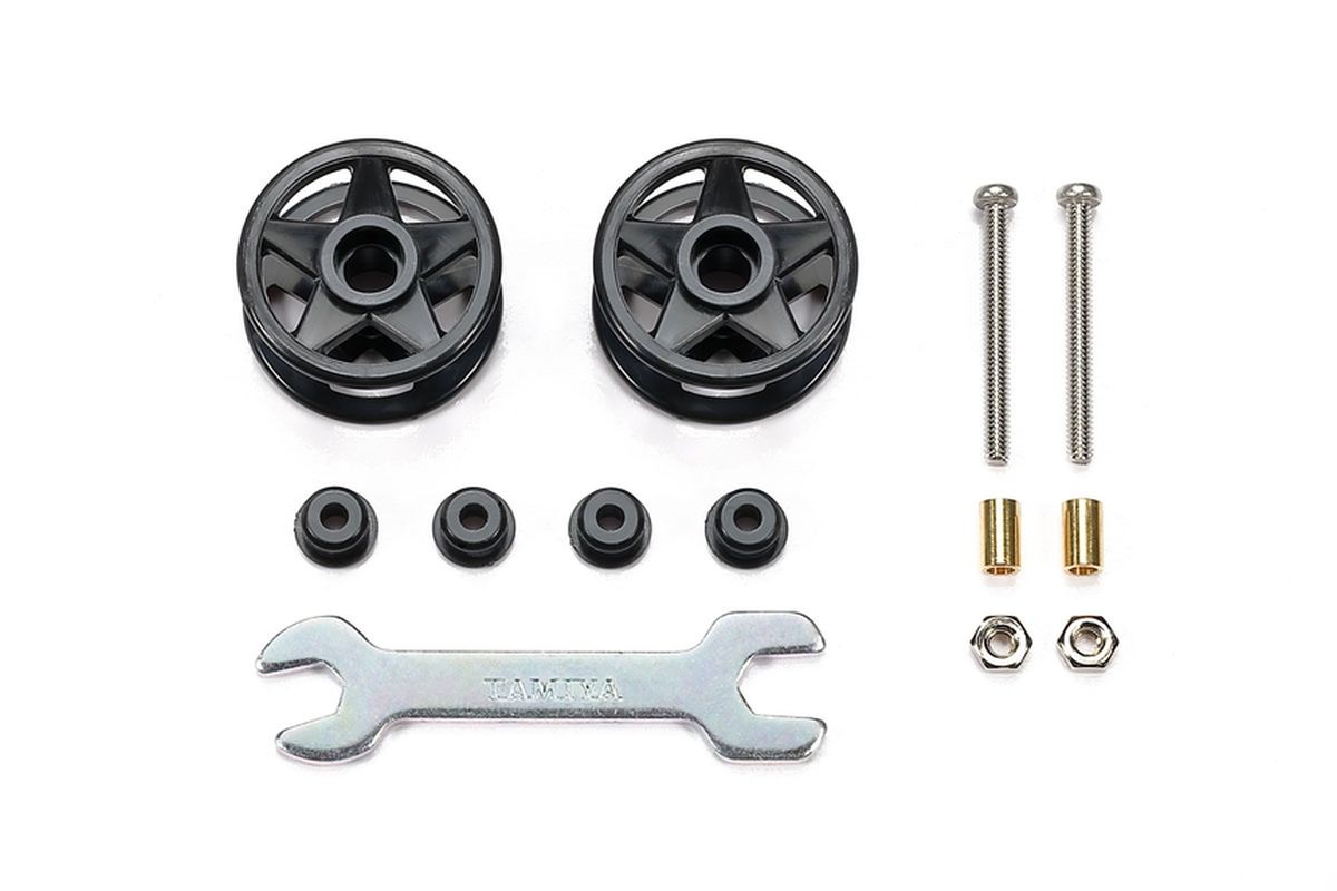 JR LF Plastic Double Rollers, 19-19mm Black