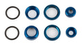 Factory Team 10mm Shock Caps and Collars, Blue Aluminum, for Reflex