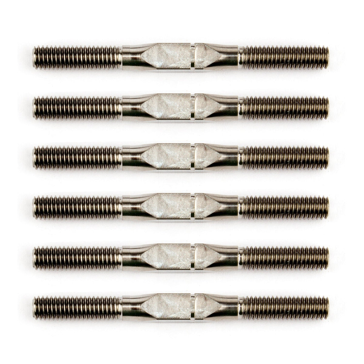 Factory Team 1:14 Titanium Turnbuckle Set, Silver, 35mm/1.37 in, for Reflex