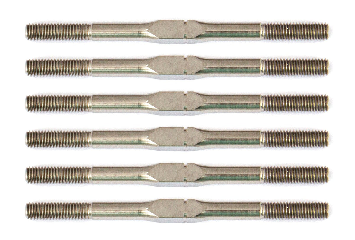 Factory Team Titanium Turnbuckle Set, for RC10B6.1, 3x48mm Silver
