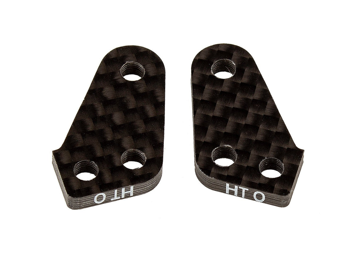 RC10B74 Factory Team Steering Block Arms, HT 0, Carbon Fiber