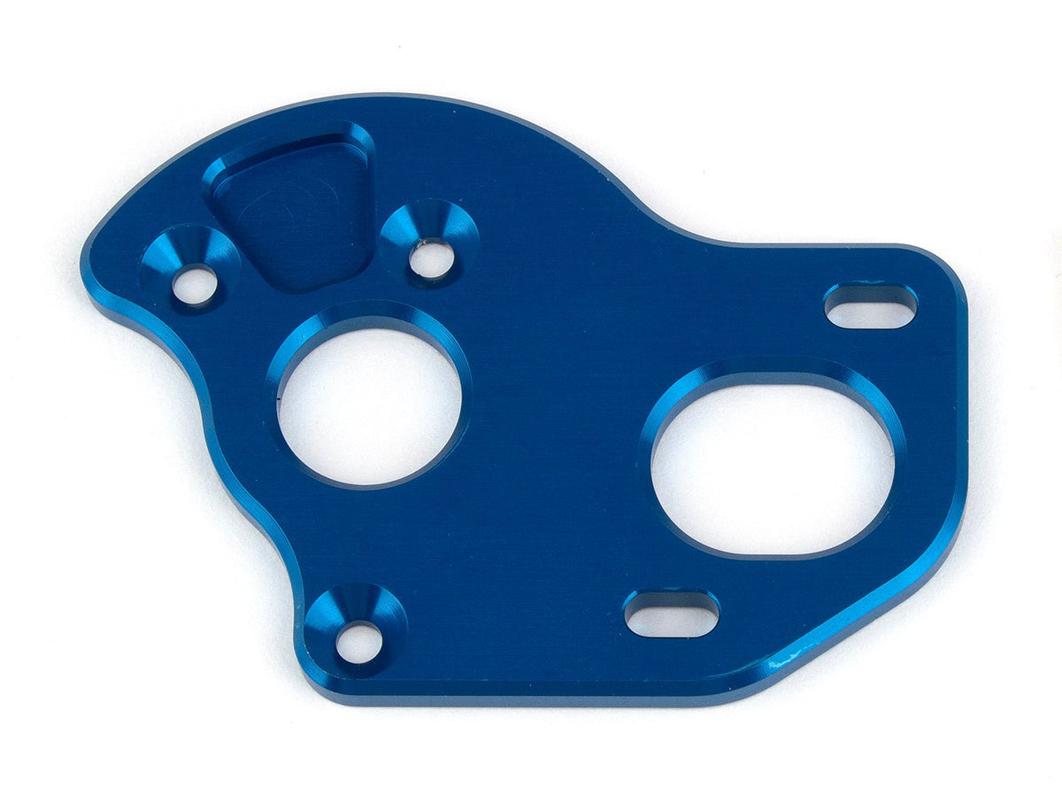 RC10T6.2 Laydown Motor Plate, Blue Aluminum