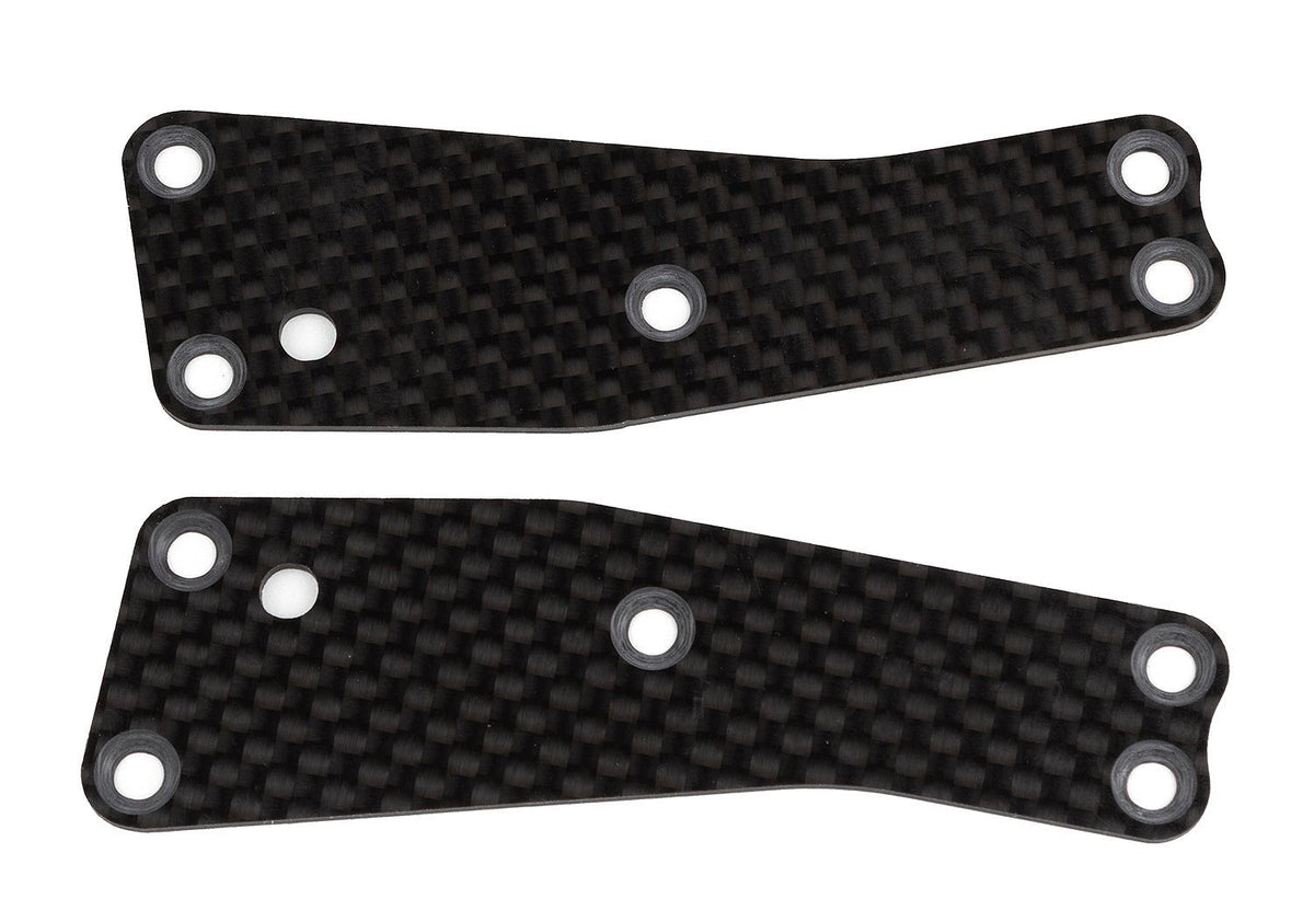 RC8T3.2 Factory Team Front Upper Suspension Arm Inserts, 1.2mm, Carbon Fiber