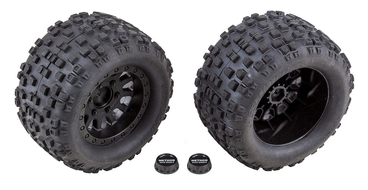 Rival MT10 Tires and Method Wheels, Mounted, Hex, Black