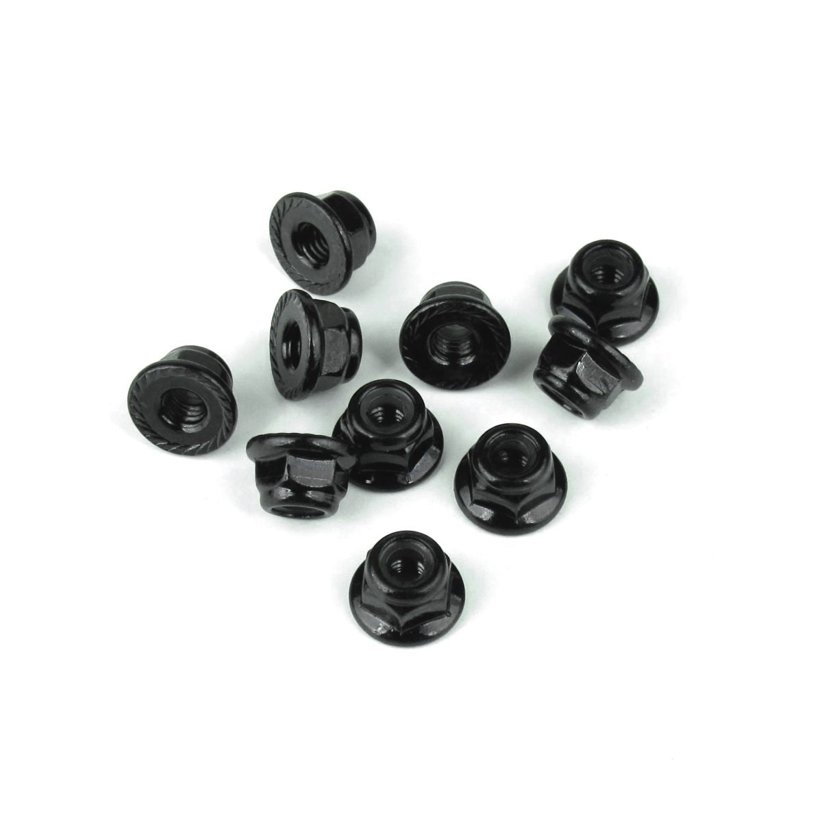 M4 Locknuts (Flanged, Black, 10pcs)