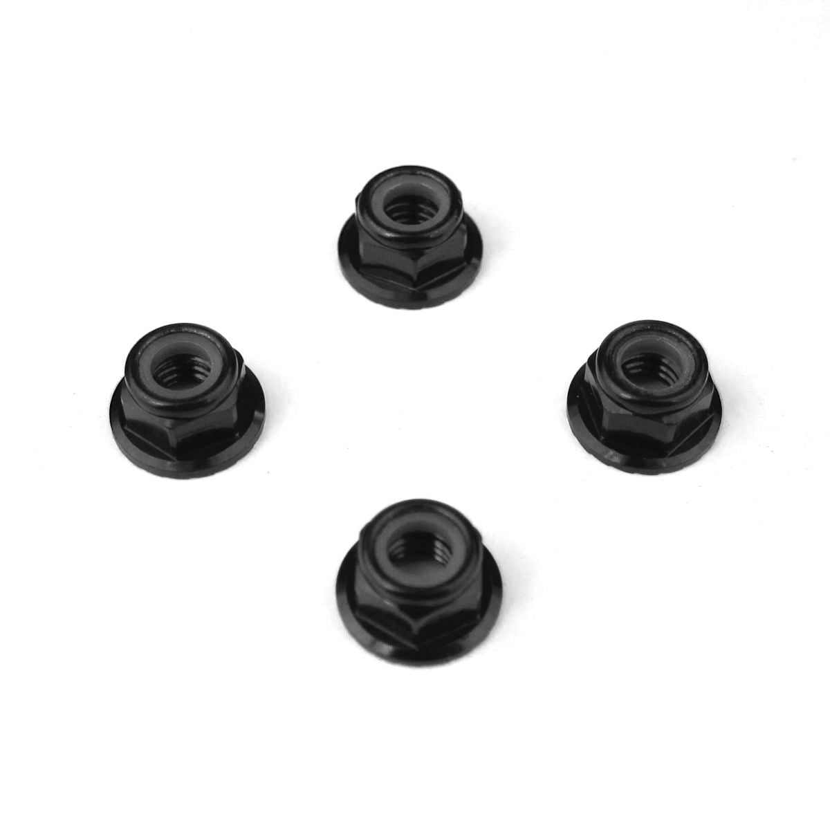 M5 Locknuts (Aluminum, Flanged, Serrated, Black,