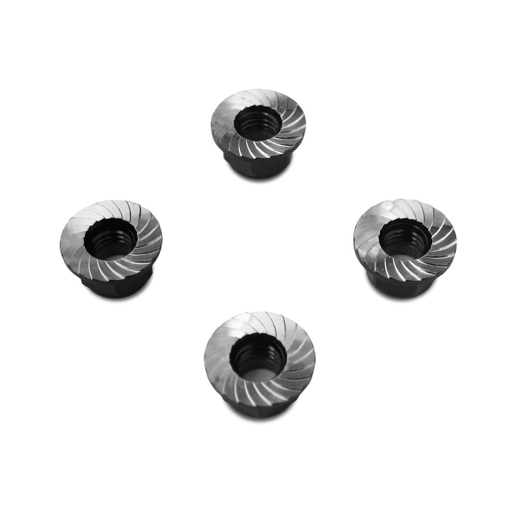 M5 Locknuts (Aluminum, Flanged, Serrated, Black,