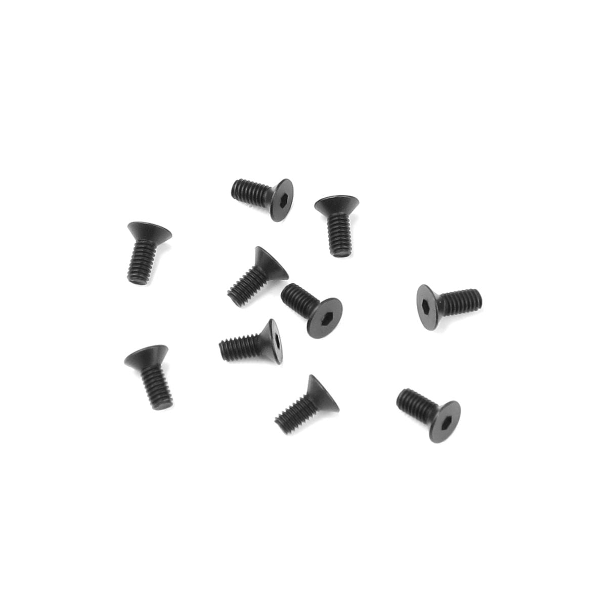 M2.5x6mm Flat Head Screws (Black, 10pcs)