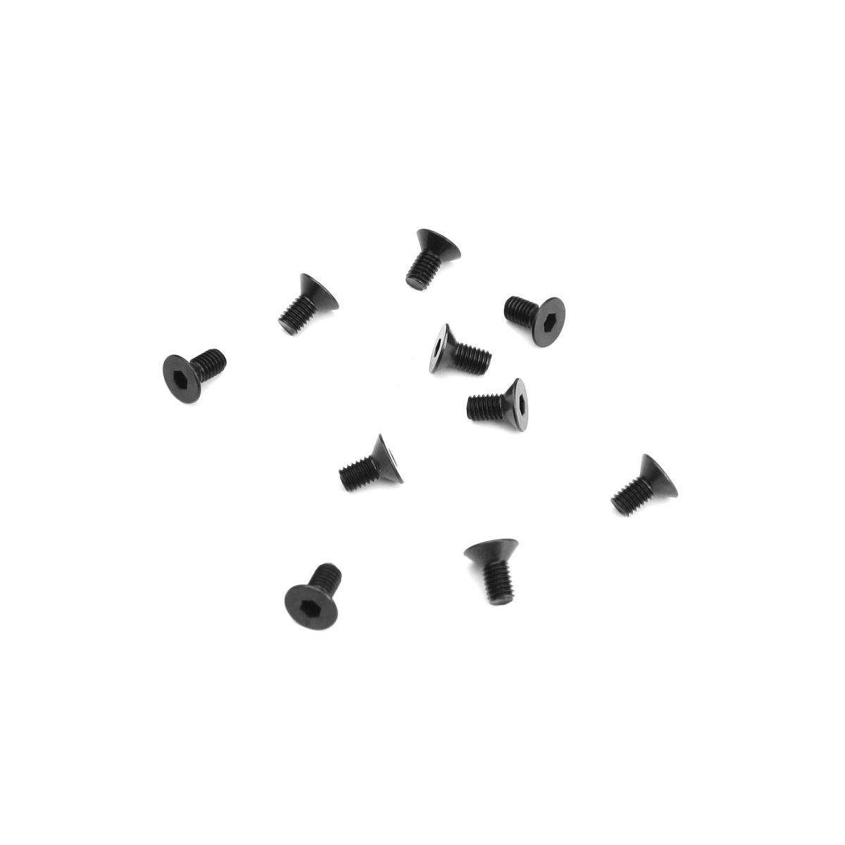 M3x6mm Flat Head Screws (Black, 10pcs)