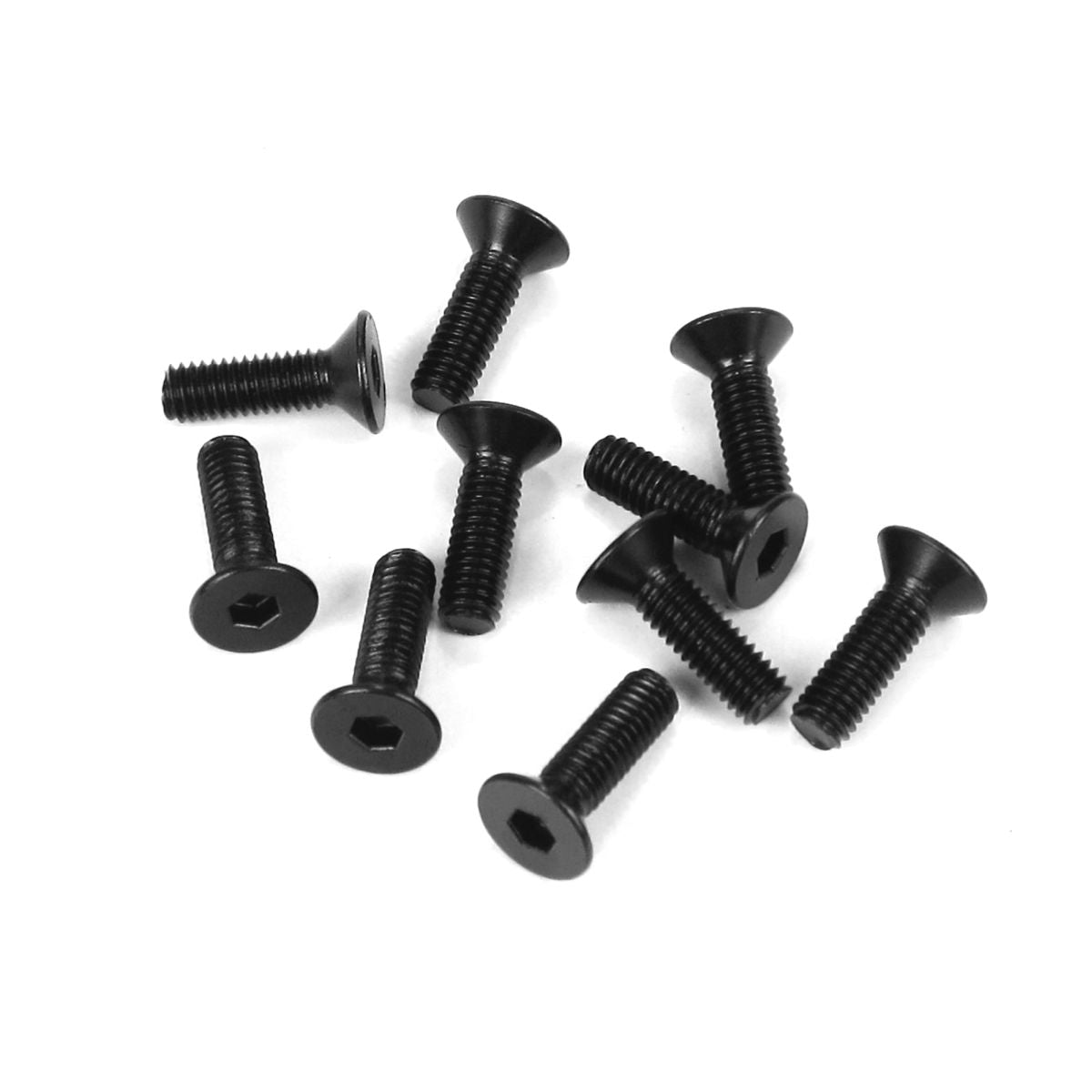 M3x10mm Flat Head Screws (Black, 10pcs)