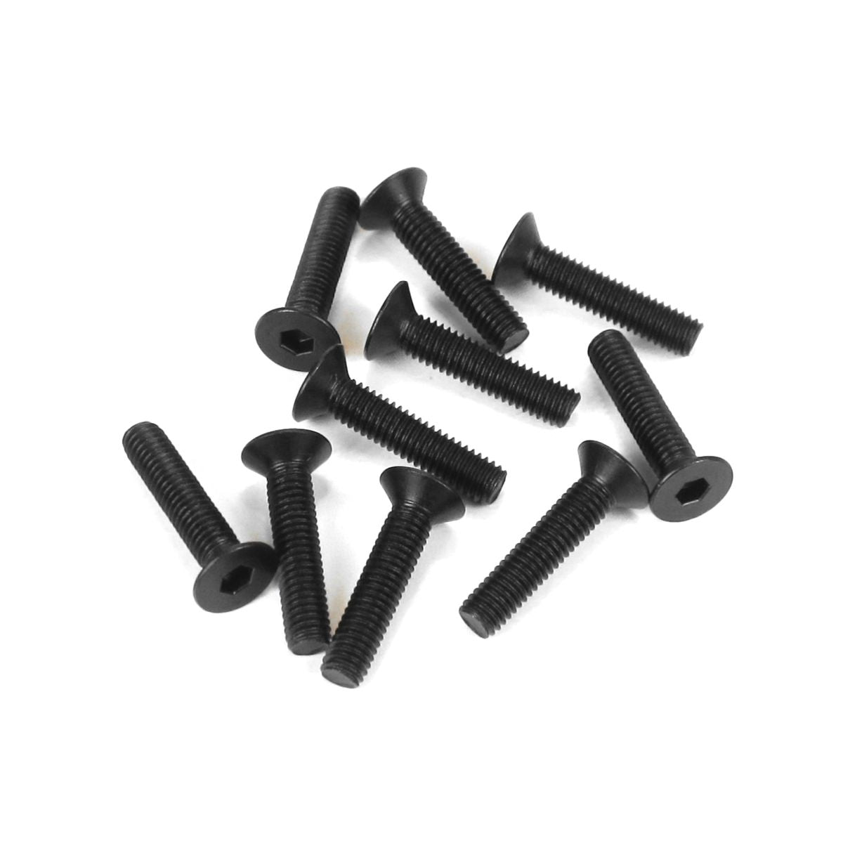 M3x14mm Flat Head Screws (Black, 10pcs)