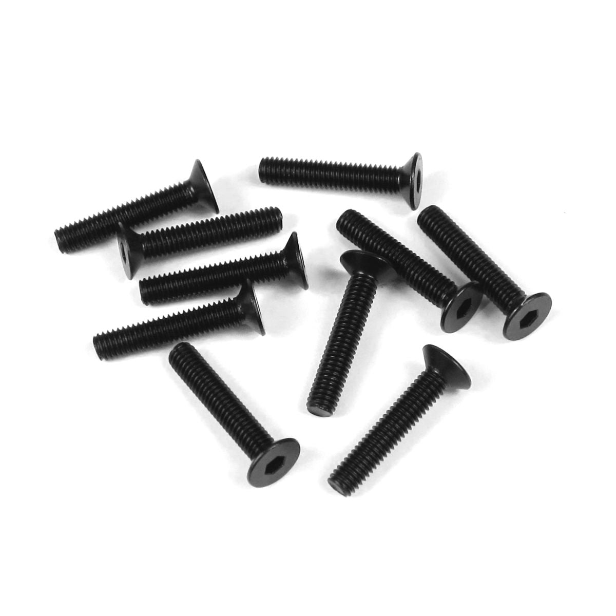 M3x16mm Flat Head Screws (Black, 10pcs)