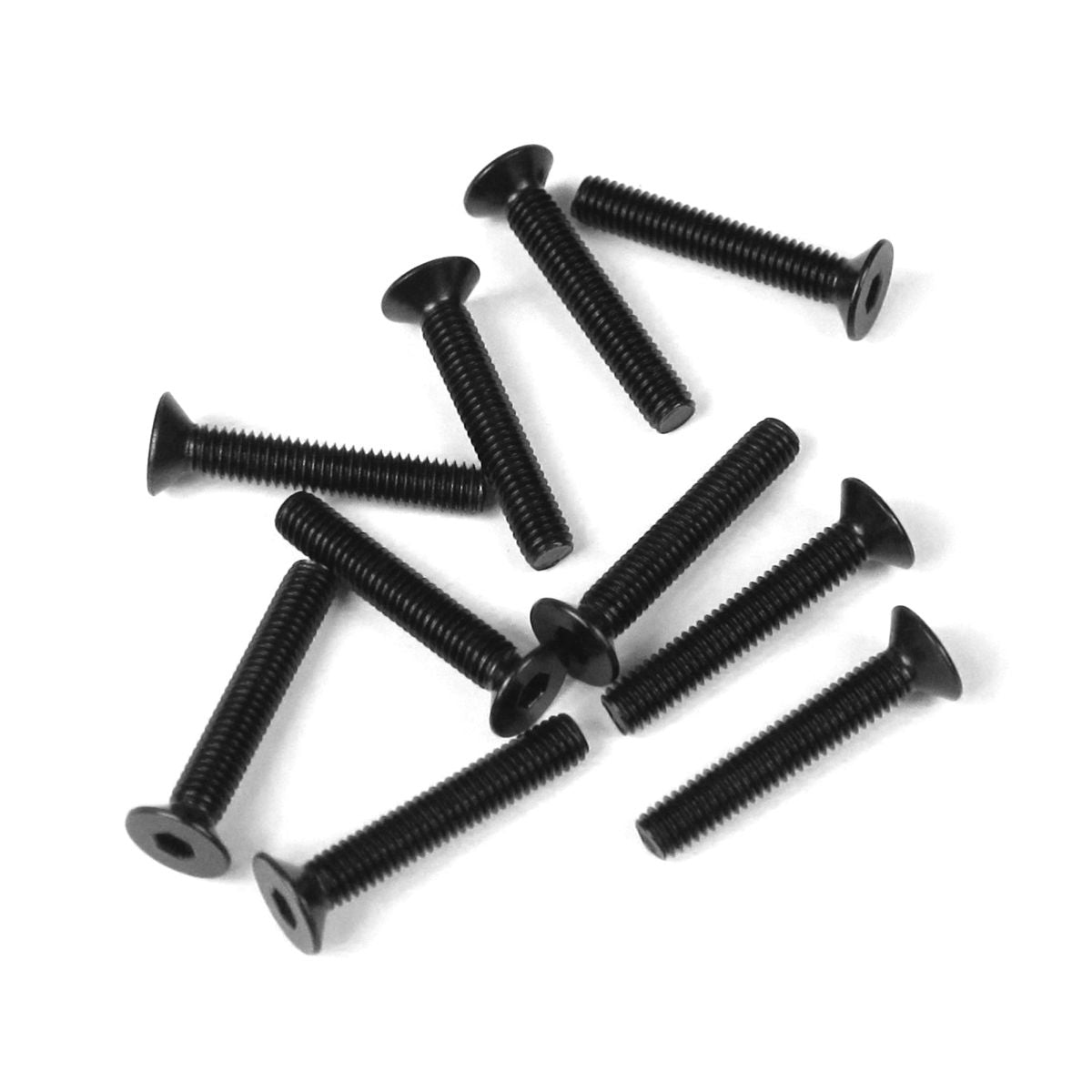 M3x18mm Flat Head Screws (Black, 10pcs)