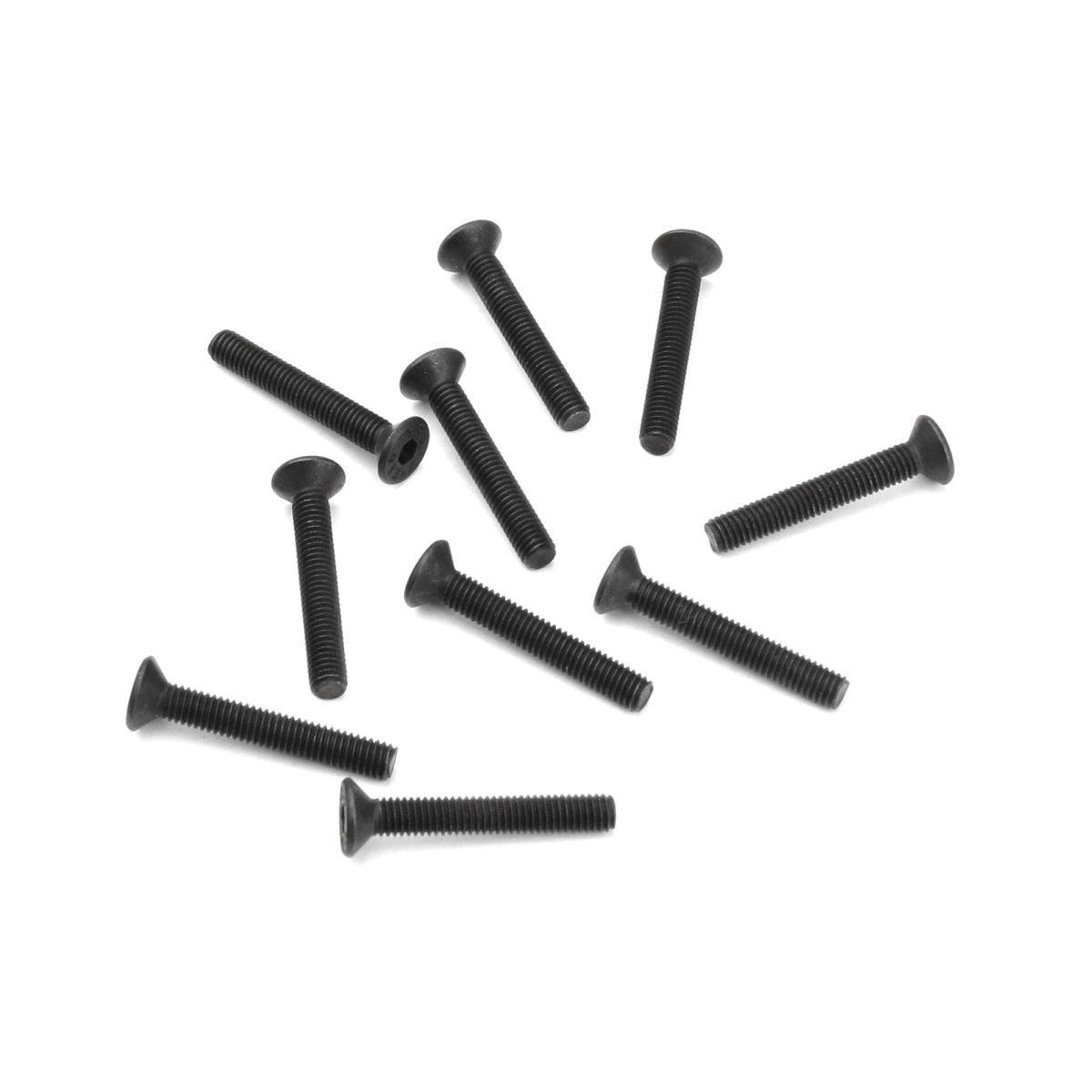 M3x20mm Flat Head Screws (Black, 10pcs)
