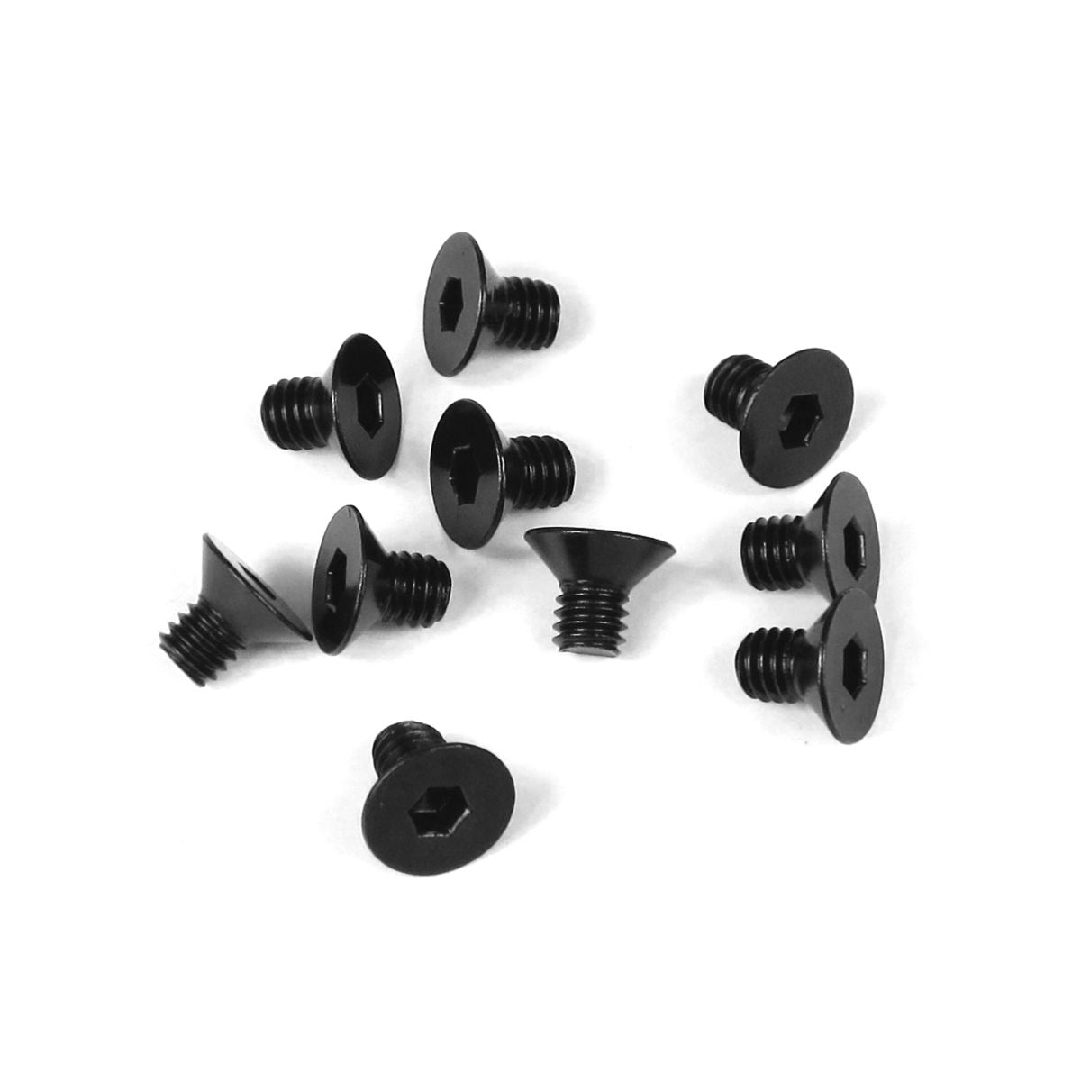 M4x6mm Flat Head Screws (Black, 10pcs)
