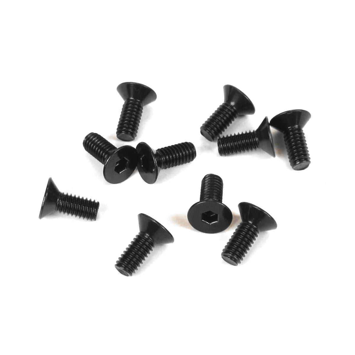 M4x10mm Flat Head Screws (Black, 10pcs)