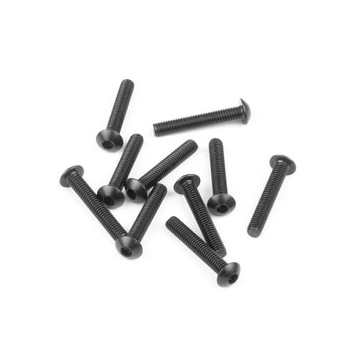 M3x18mm Button Head Screws (Black, 10pcs)