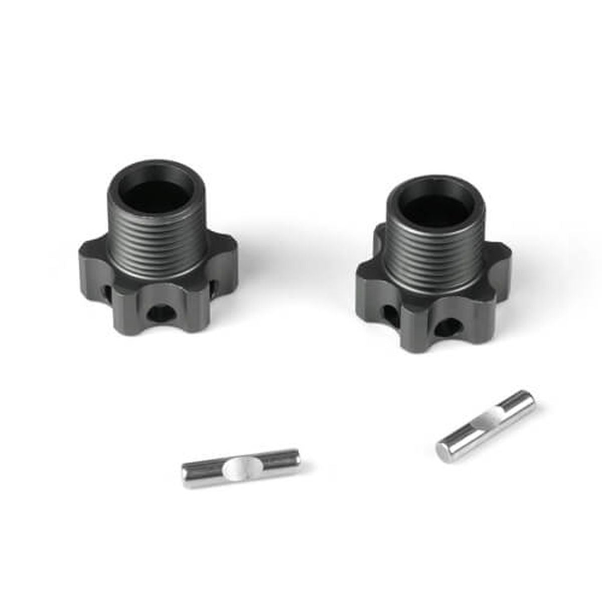 Wheel Hubs (+3mm, Lightened, Gun Metal Anodized, w/pins,