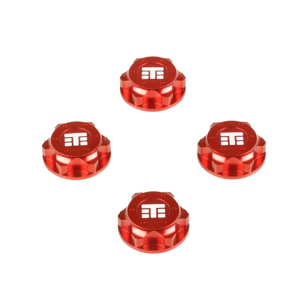 Wheel Nuts (T Logo, 17mm, Serrated, Red Anodized,