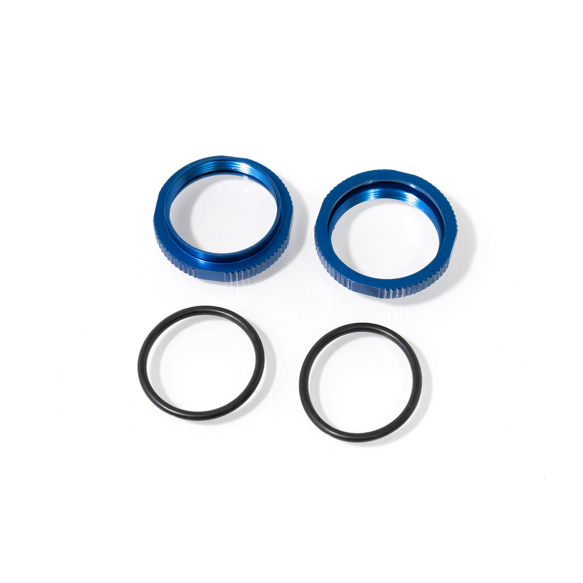Shock Adjustment Nuts (short, Aluminum, Blue Anodized, 2pcs)