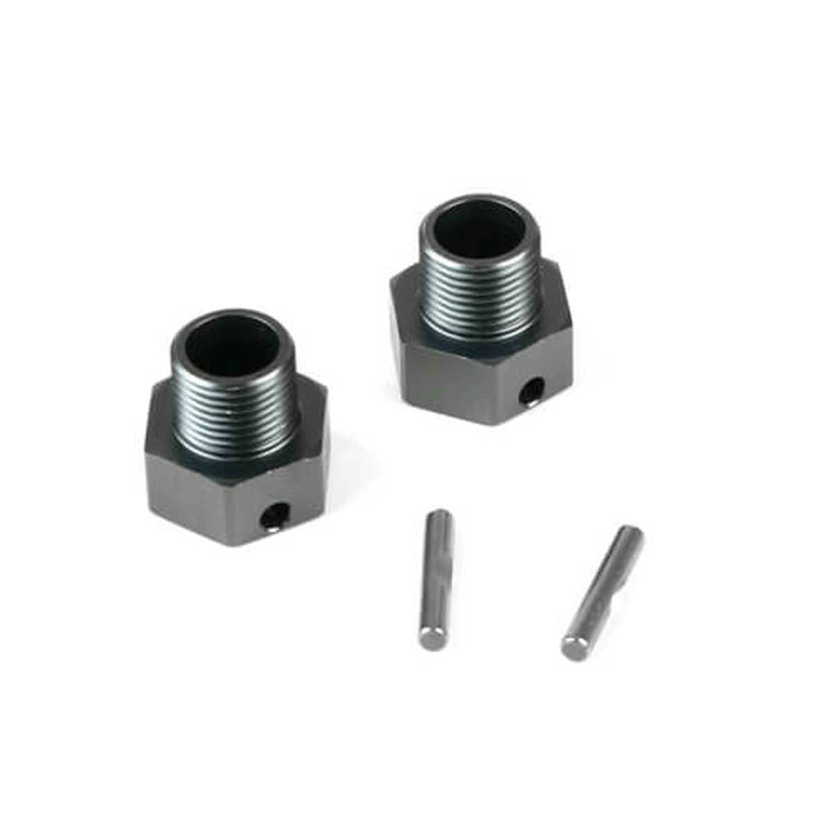 Wheel Hubs (+4mm offset, 17mm, Gun Metal Anodized, w/pins,