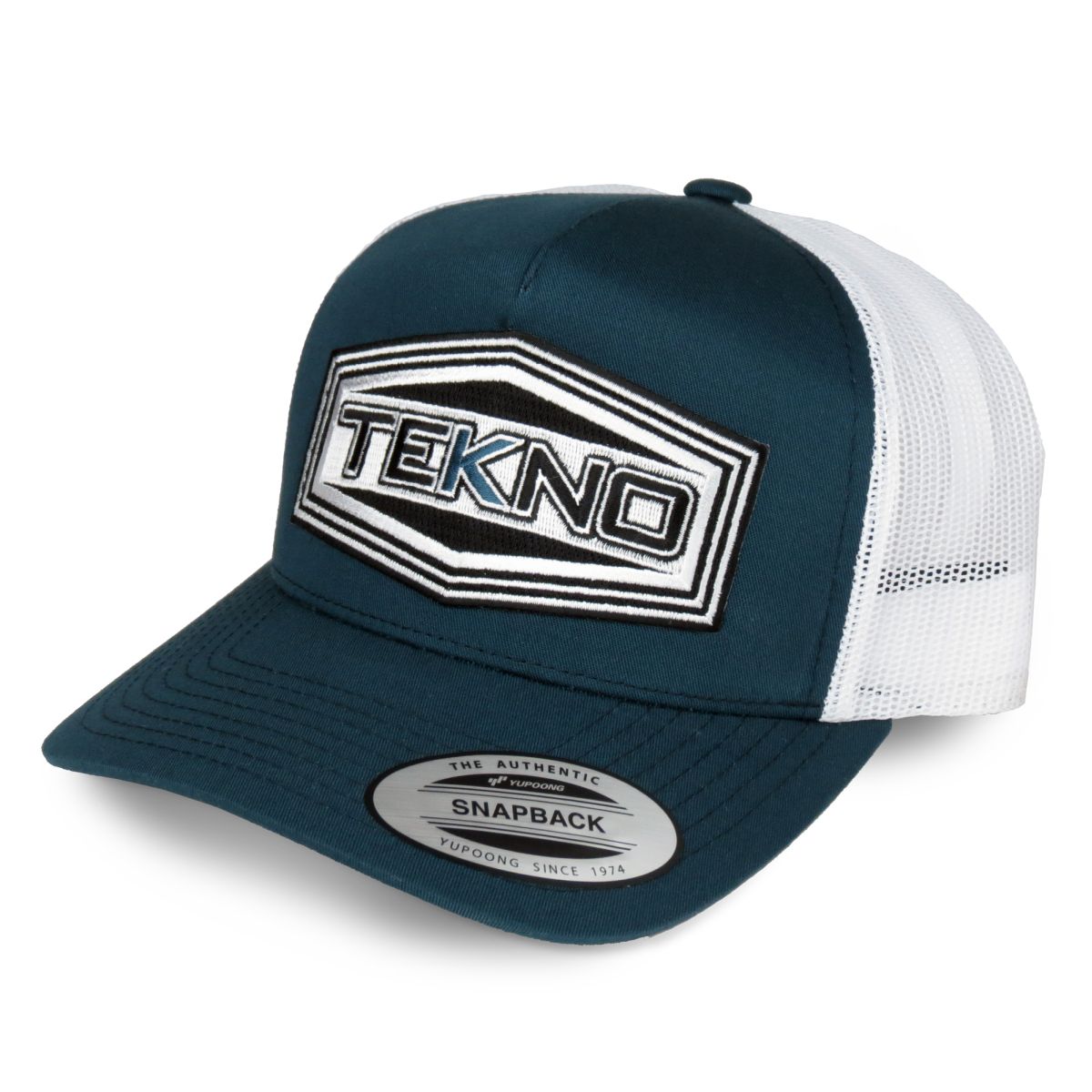 Patch Trucker Hat (round bill, mesh back, Adjustable strap)