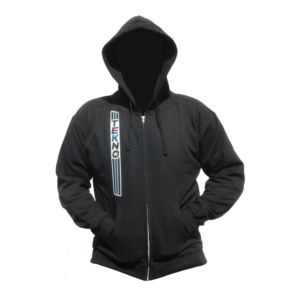 Zippered Hoodie (vertical design, Black, M)